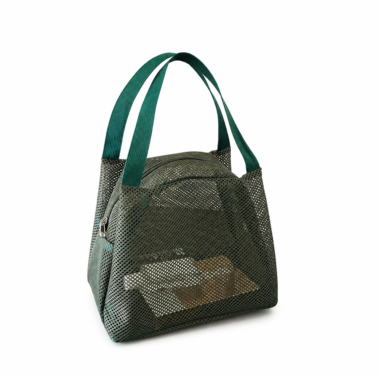 New Large Capacity Mesh Bag with handle Travel Toiltery Makeup Bag Portable Beach Bag Cosmetic Zipper Pouch