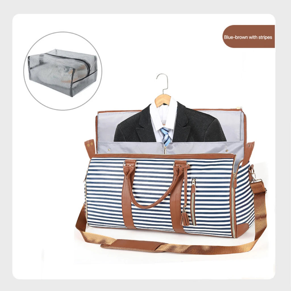 Multifunction Waterproof PU for Garment Bag for Women Men Foldable Lightweight Zipper Convertible Travel Suit Storage Gym Bag