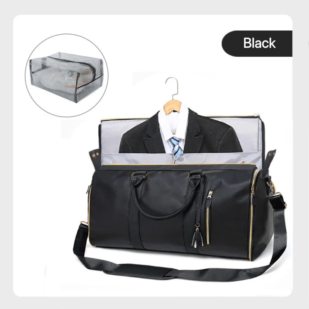 Multifunction Waterproof PU for Garment Bag for Women Men Foldable Lightweight Zipper Convertible Travel Suit Storage Gym Bag