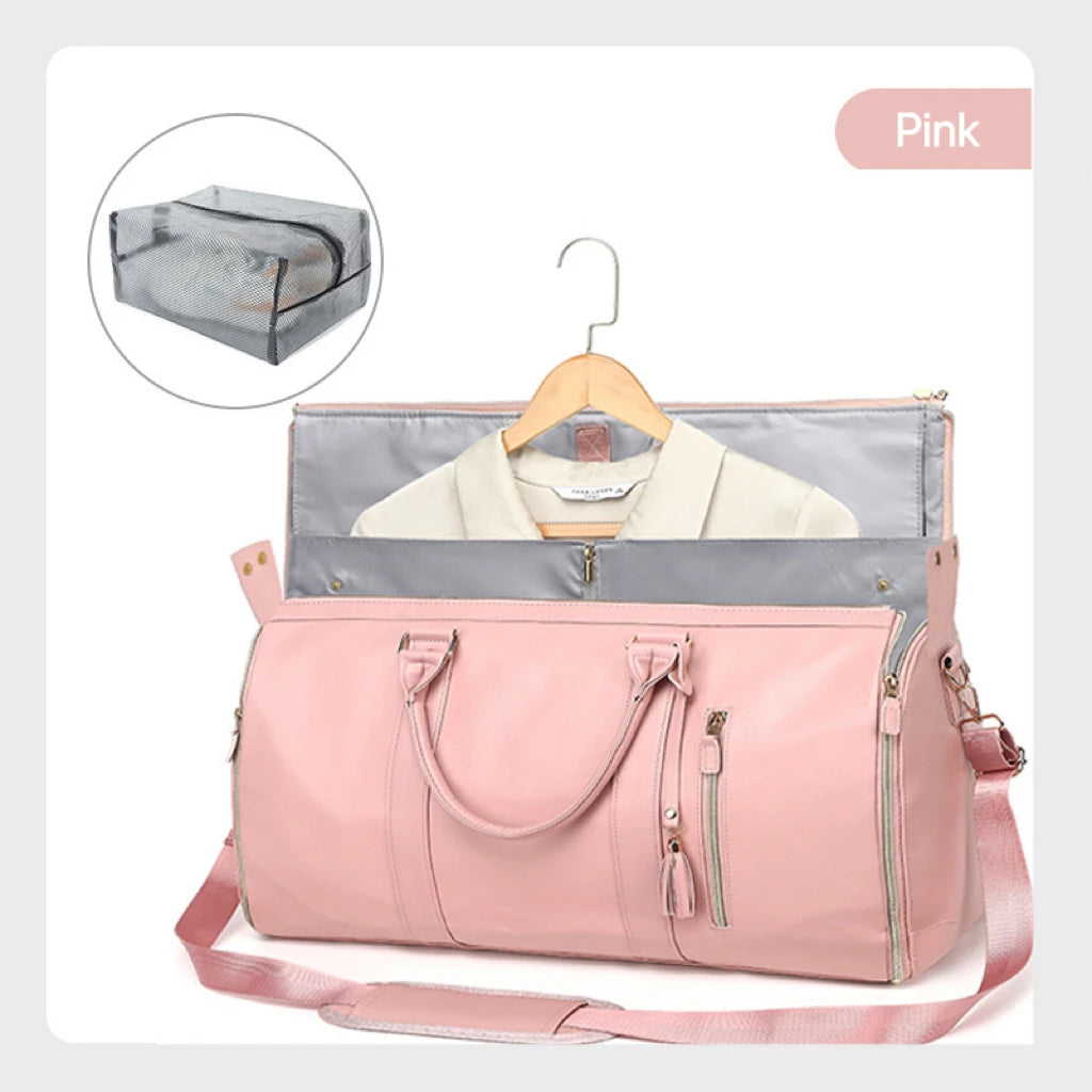 Multifunction Waterproof PU for Garment Bag for Women Men Foldable Lightweight Zipper Convertible Travel Suit Storage Gym Bag