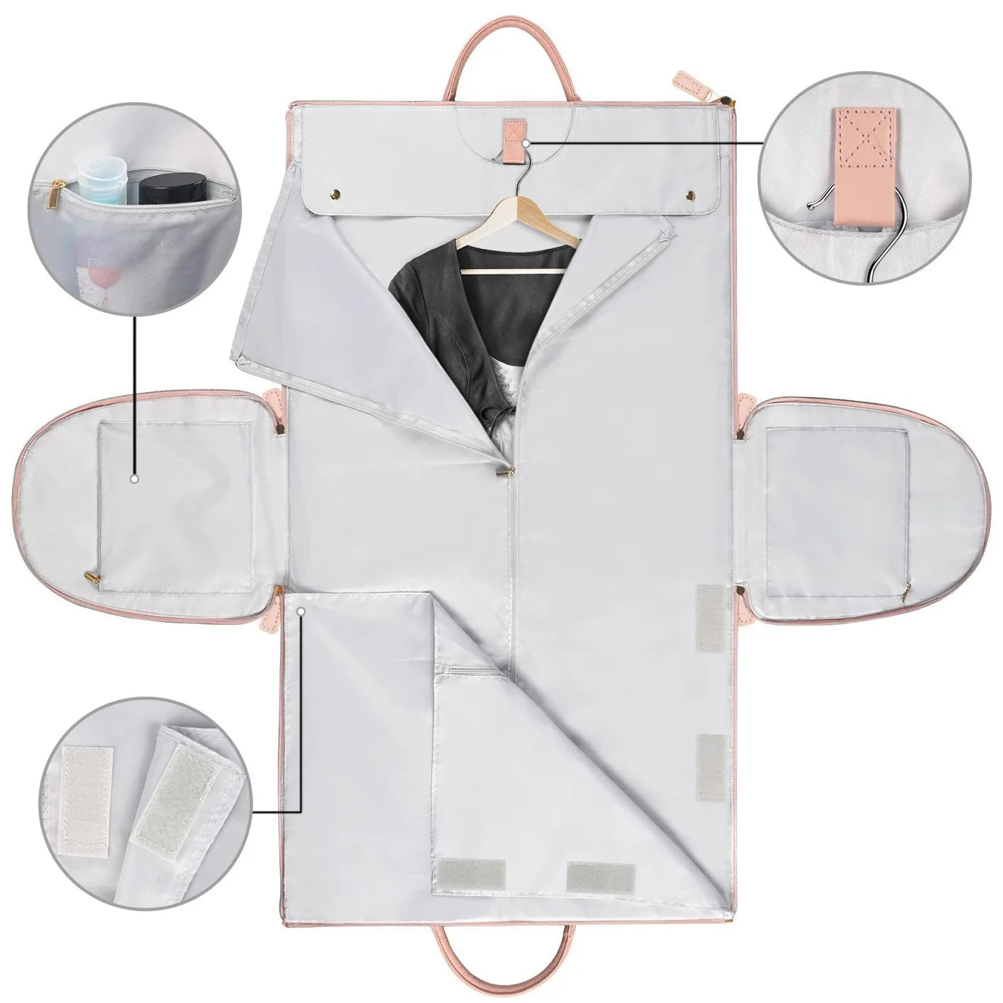 Multifunction Waterproof PU for Garment Bag for Women Men Foldable Lightweight Zipper Convertible Travel Suit Storage Gym Bag