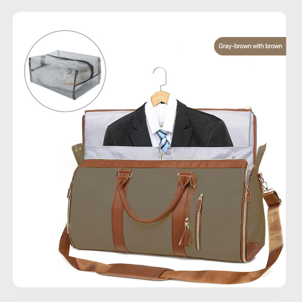 Multifunction Waterproof PU for Garment Bag for Women Men Foldable Lightweight Zipper Convertible Travel Suit Storage Gym Bag