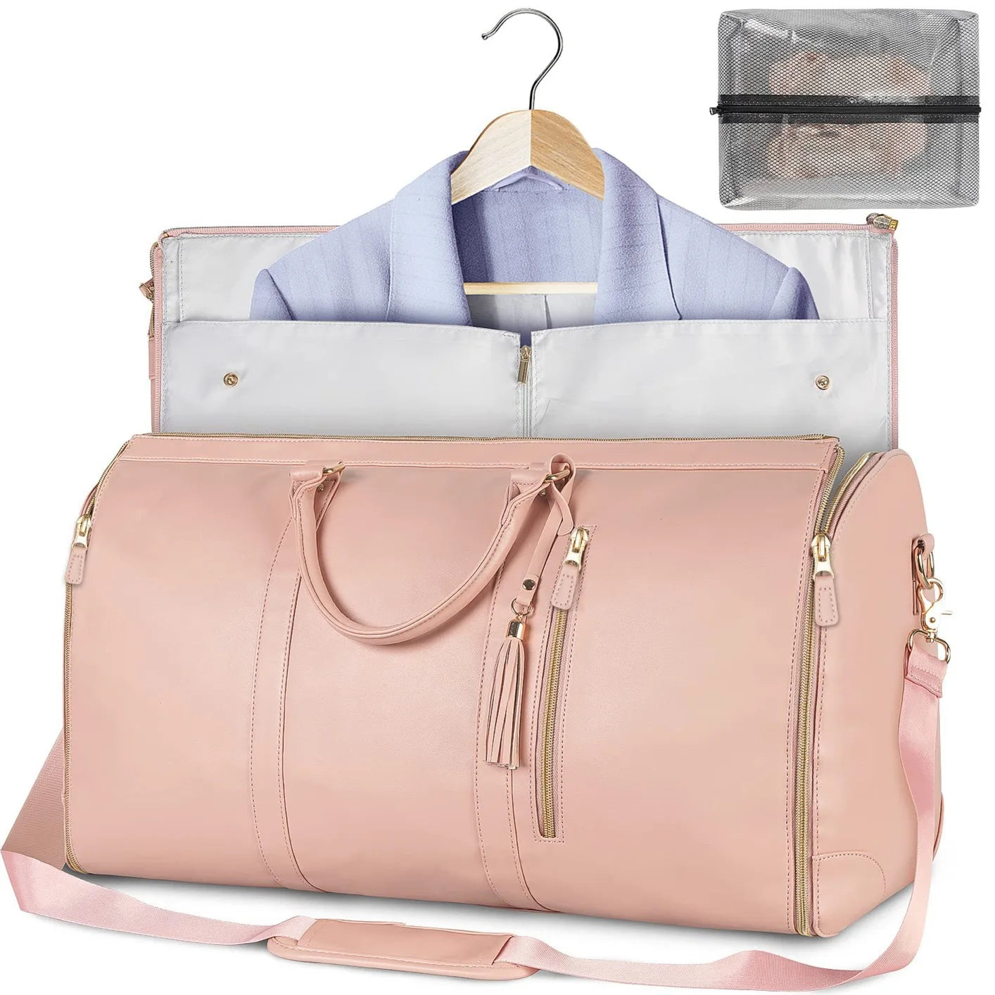 Multifunction Waterproof PU for Garment Bag for Women Men Foldable Lightweight Zipper Convertible Travel Suit Storage Gym Bag