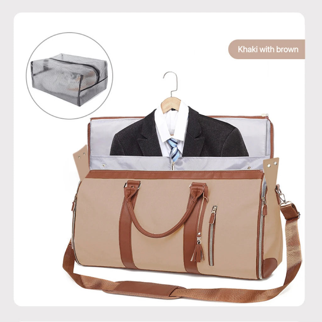 Multifunction Waterproof PU for Garment Bag for Women Men Foldable Lightweight Zipper Convertible Travel Suit Storage Gym Bag