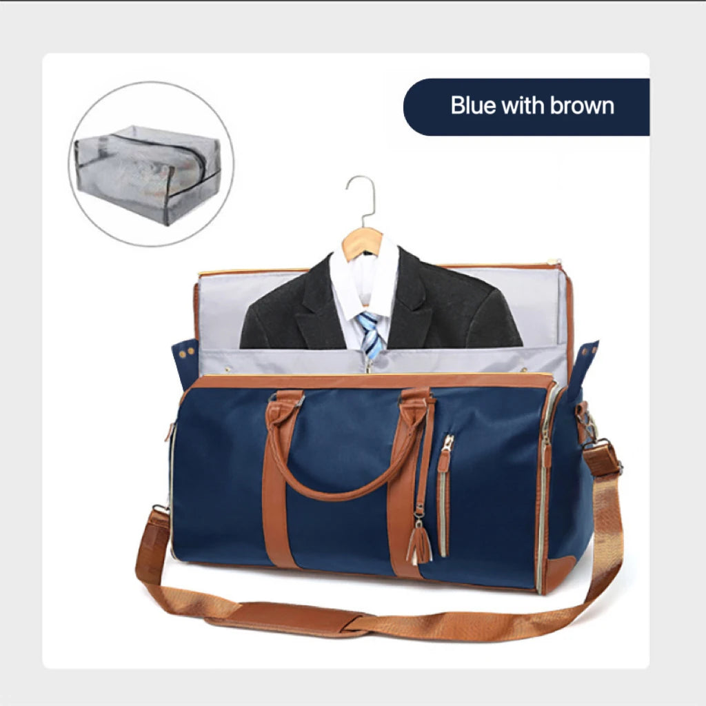 Multifunction Waterproof PU for Garment Bag for Women Men Foldable Lightweight Zipper Convertible Travel Suit Storage Gym Bag