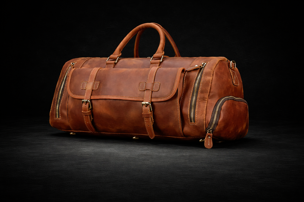 Retro Crazy Horse Leather Men's Travel Bag