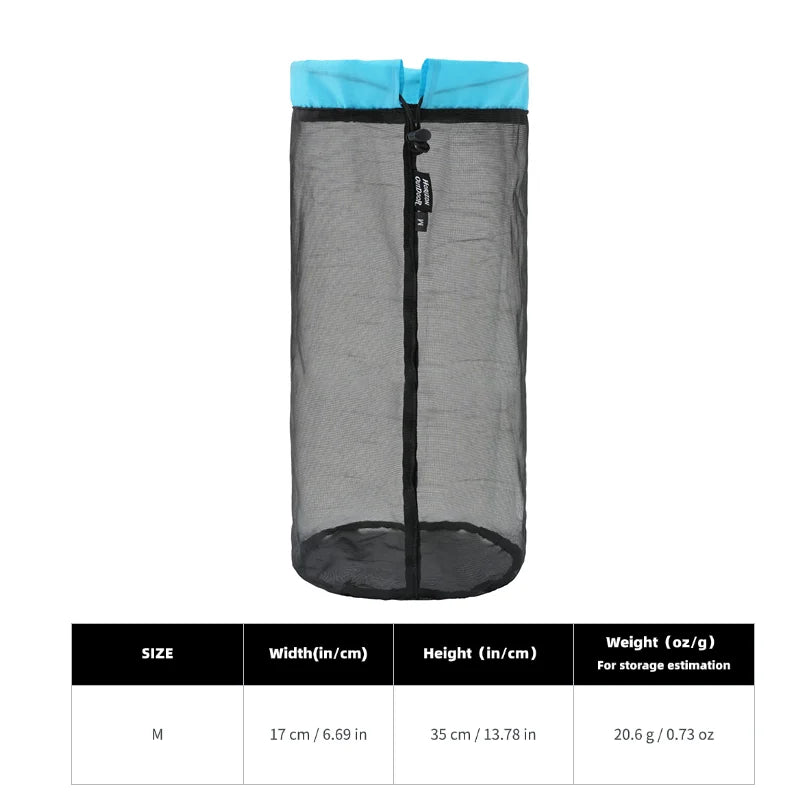 [HODR] Mesh Bags Lightweight Mesh Stuff Sack Drawstring Storage Bags Compression Pouches for Camping, Hiking, Laundry & Grocery