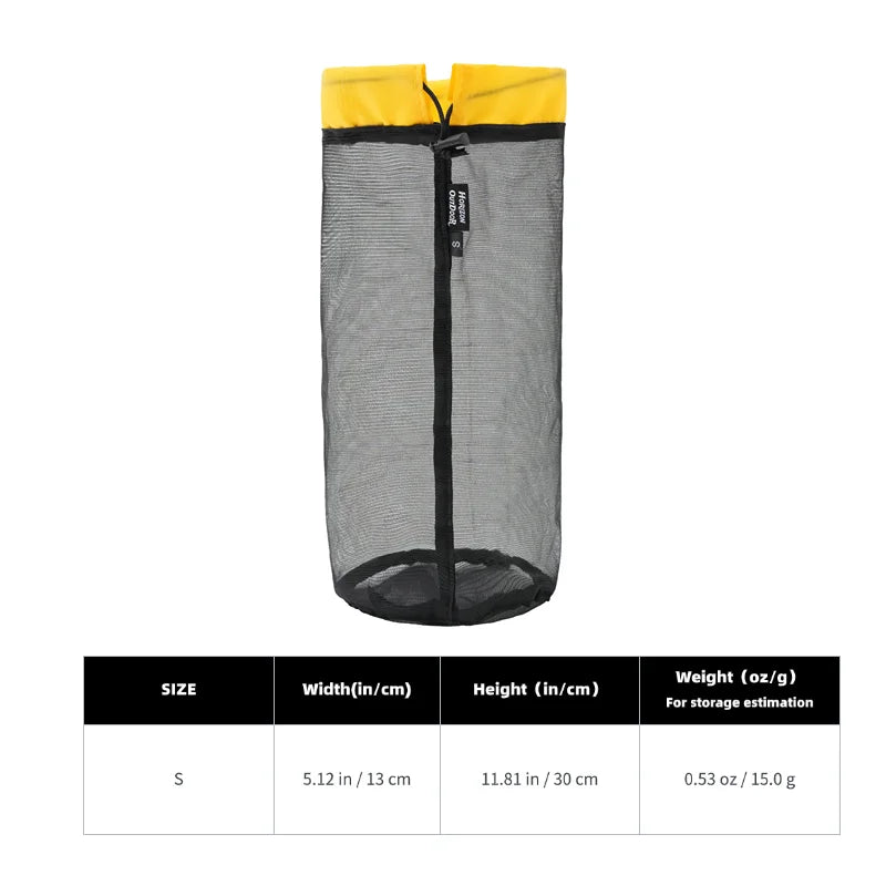 [HODR] Mesh Bags Lightweight Mesh Stuff Sack Drawstring Storage Bags Compression Pouches for Camping, Hiking, Laundry & Grocery